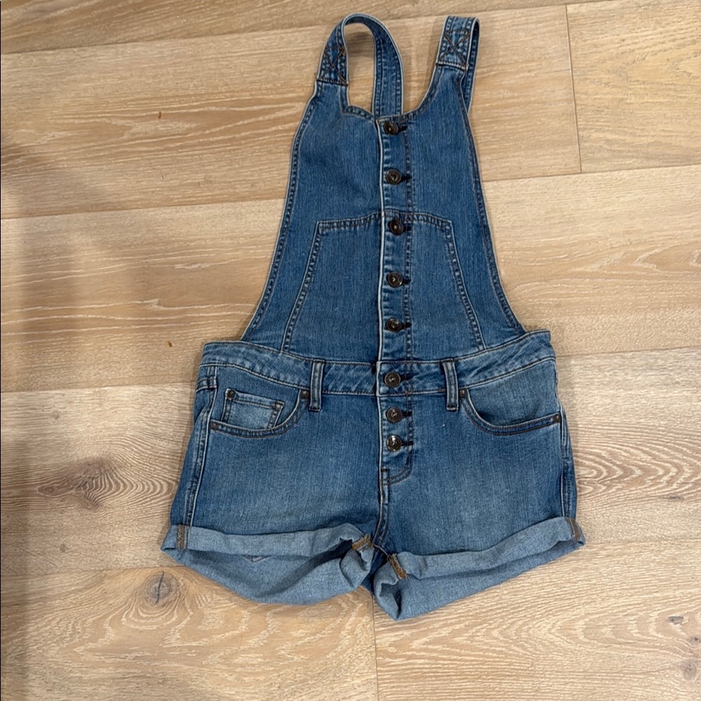 Free People Light Blue Denim Overalls